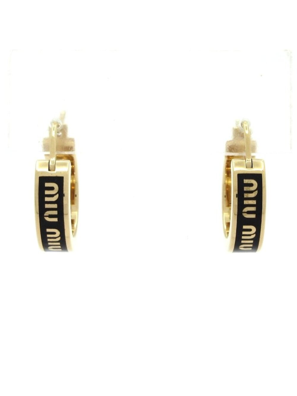Miu Miu Earrings Black Gold Hoop Type